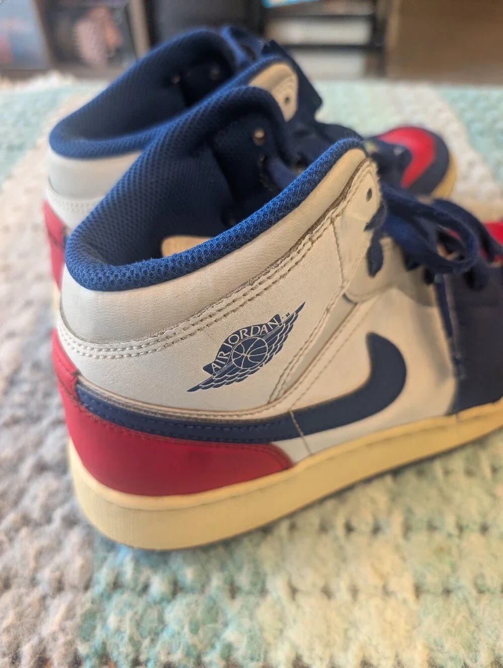 Nike Kids High-Top Sneakers -siE 7  Red / Navy / White